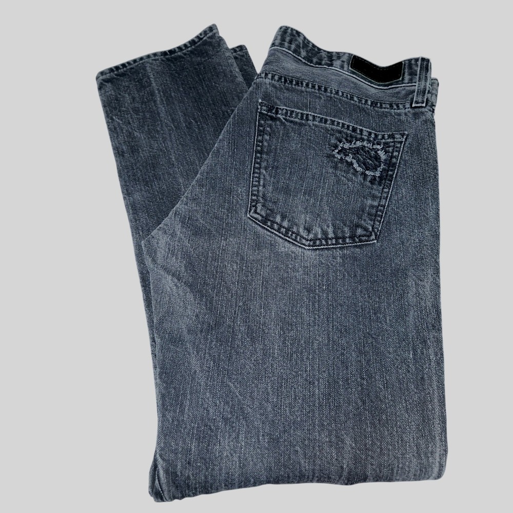 BIG STAR Billie Boyfriend Jeans Gray Black Wash Distressed Denim Women's Size 29